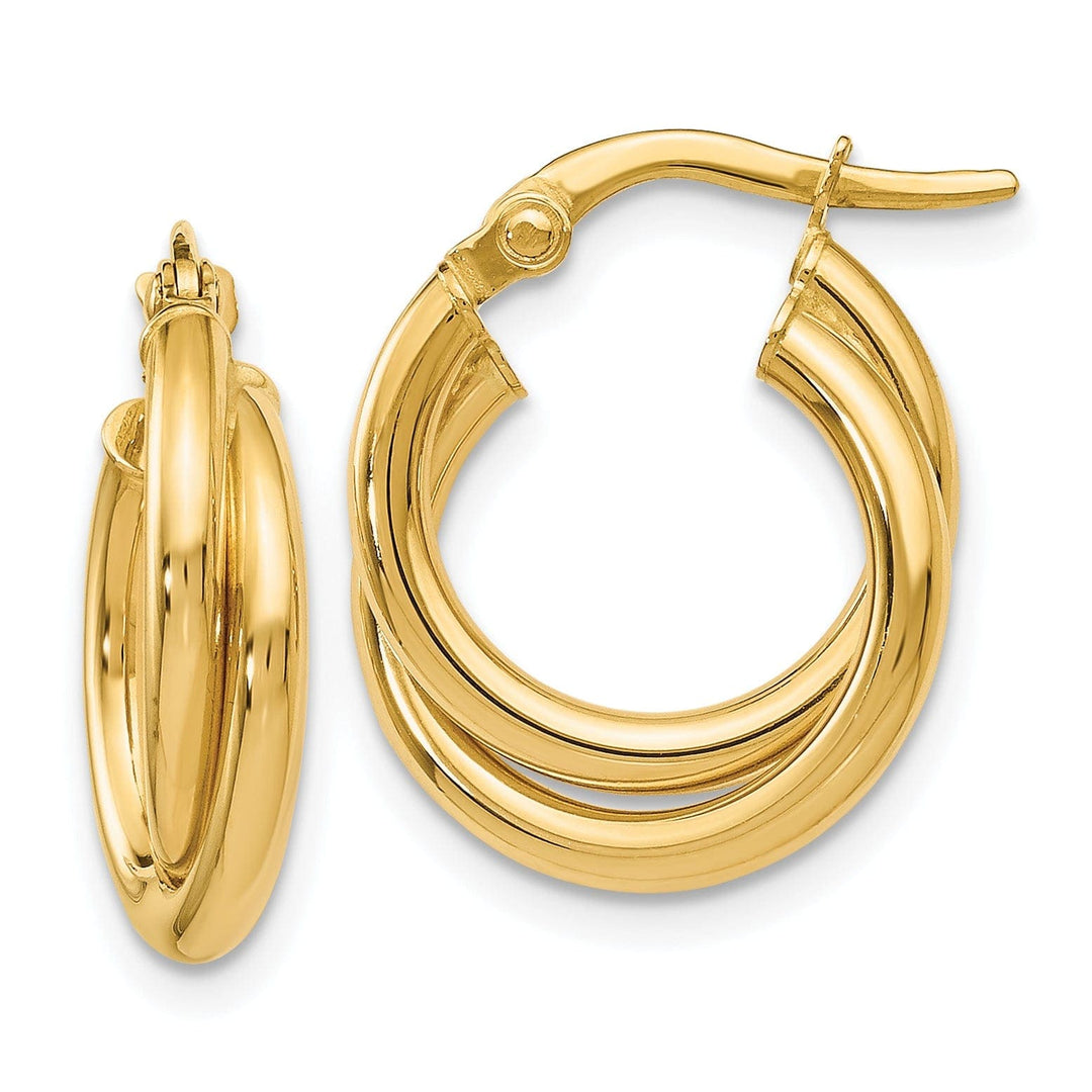 Lovely Rita's Earrings 14k Yellow Gold Twisted Double Hoop Earrings