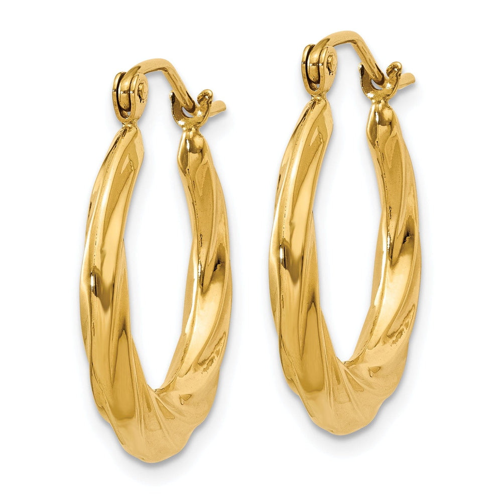 Lovely Rita's Earrings 14k Yellow Gold Twisted Hollow Hoop Earrings