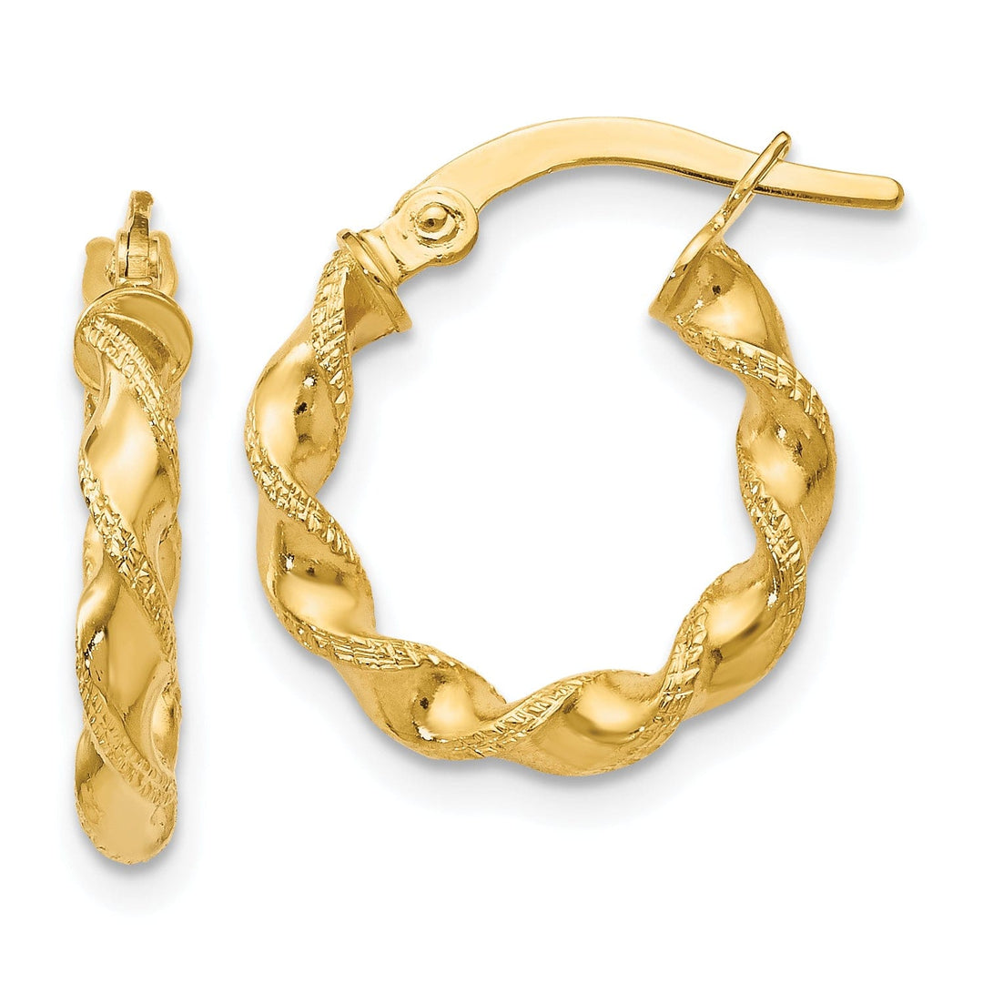 Lovely Rita's Earrings 14k Yellow Gold Twisted Hoop Earrings