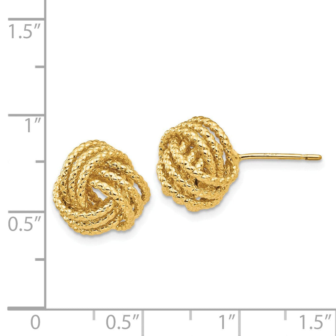 Lovely Rita's Earrings 14k Yellow Gold Twisted Love Knot Post Earrings
