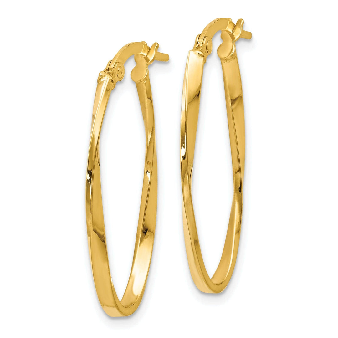 Lovely Rita's Earrings 14k Yellow Gold Twisted Oval Hoop Earrings