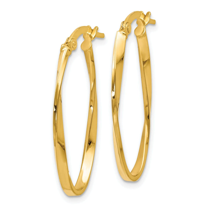 Lovely Rita's Earrings 14k Yellow Gold Twisted Oval Hoop Earrings