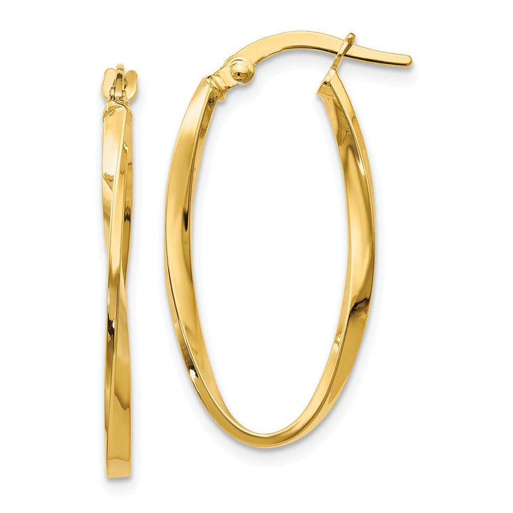 Lovely Rita's Earrings 14k Yellow Gold Twisted Oval Hoop Earrings