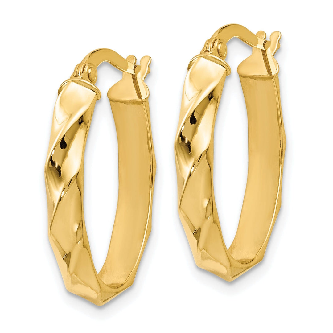 Lovely Rita's Earrings 14k Yellow Gold Twisted Oval Hoop Earrings
