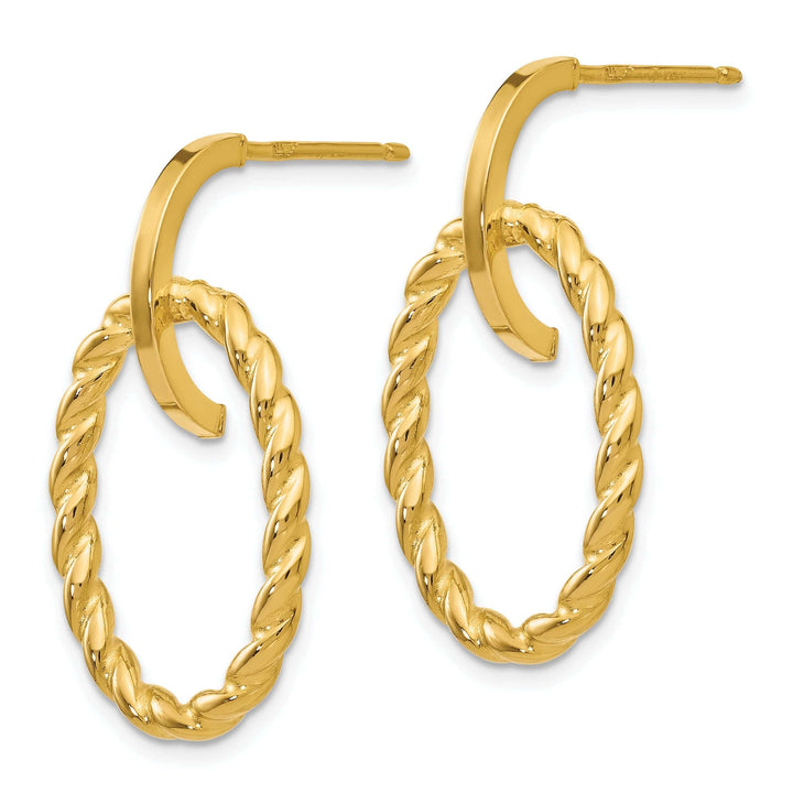 Lovely Rita's Earrings 14k Yellow Gold Twisted Post Dangle Earrings