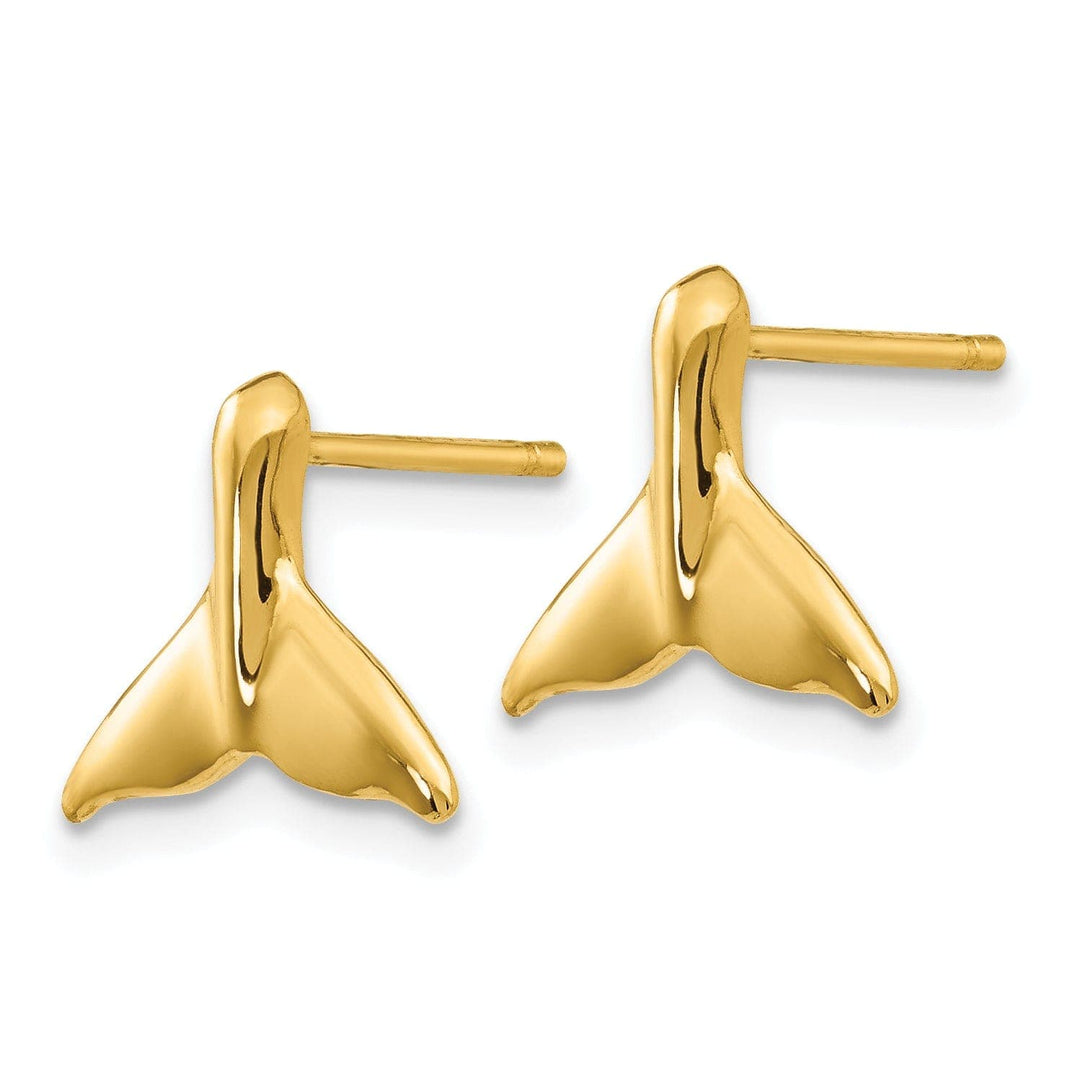 Lovely Rita's Earrings 14k Yellow Gold Whale Tail Post Earrings