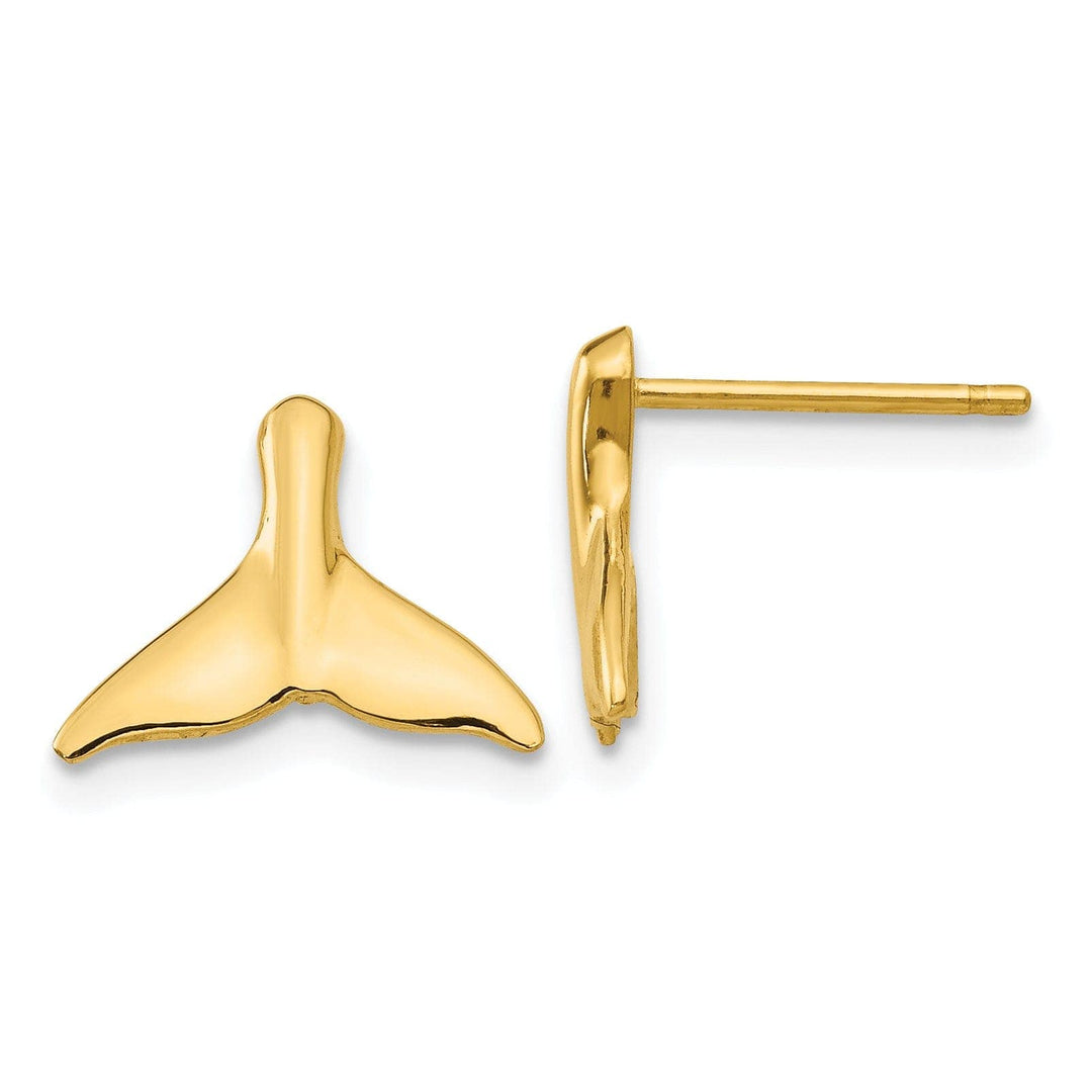 Lovely Rita's Earrings 14k Yellow Gold Whale Tail Post Earrings