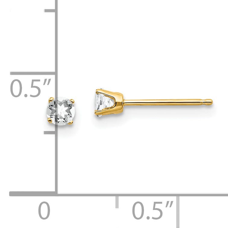Lovely Rita's Earrings 14k Yellow Gold White Topaz Birthstone Earrings
