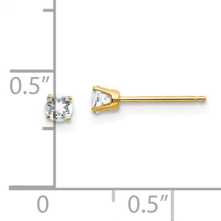 Lovely Rita's Earrings 14k Yellow Gold White Topaz Birthstone Earrings