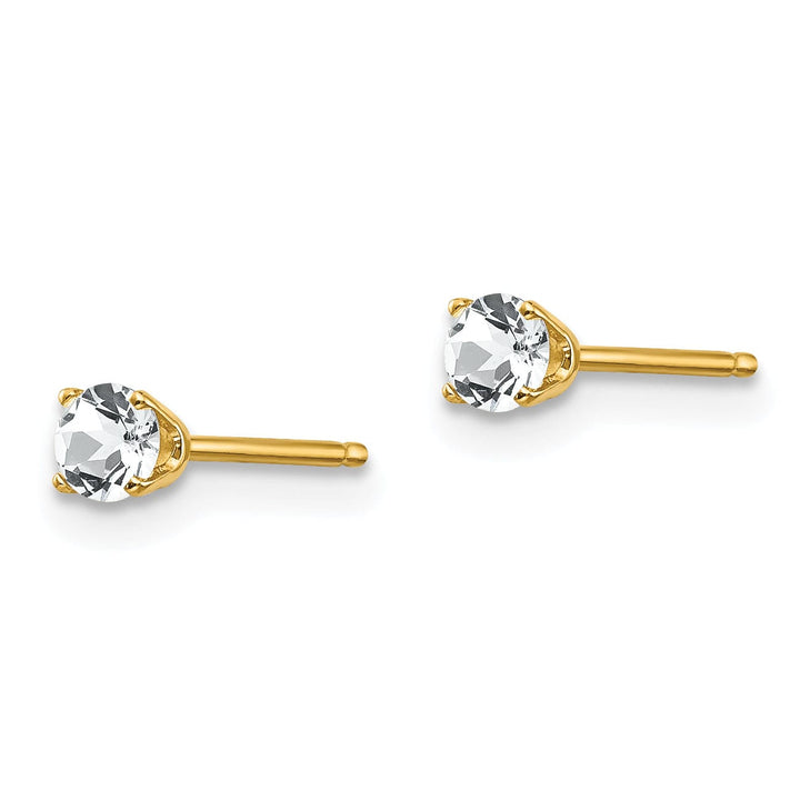 Lovely Rita's Earrings 14k Yellow Gold White Topaz Birthstone Earrings