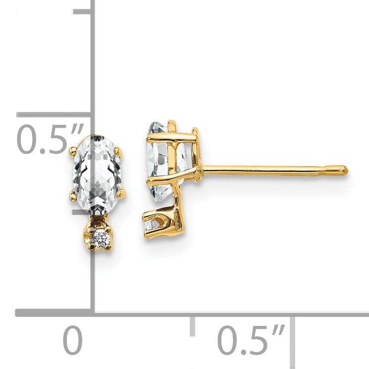 Lovely Rita's Earrings 14k Yellow Gold White Topaz Birthstone Earrings