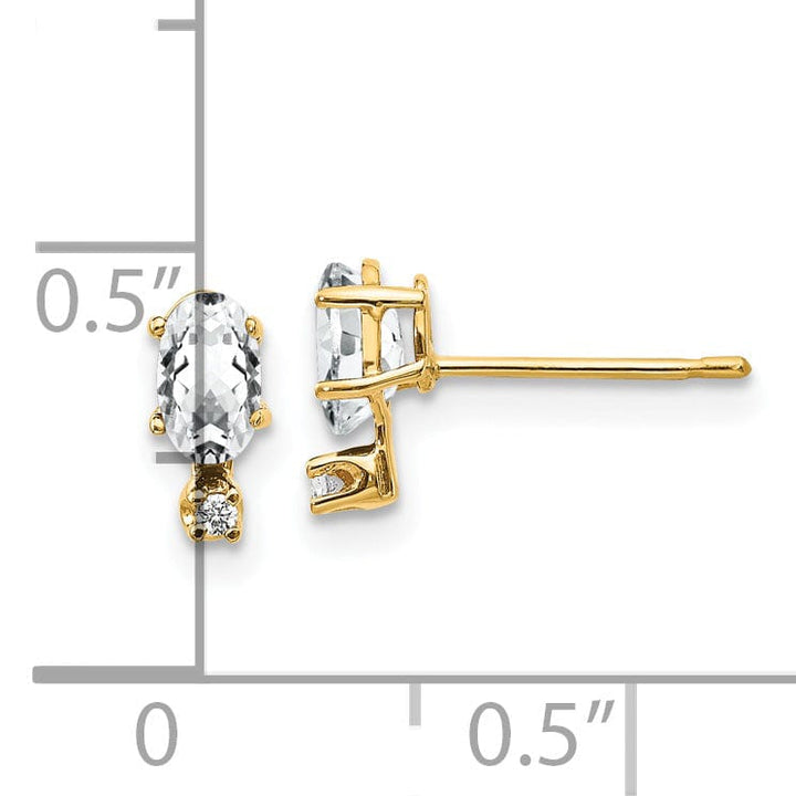 Lovely Rita's Earrings 14k Yellow Gold White Topaz Birthstone Earrings