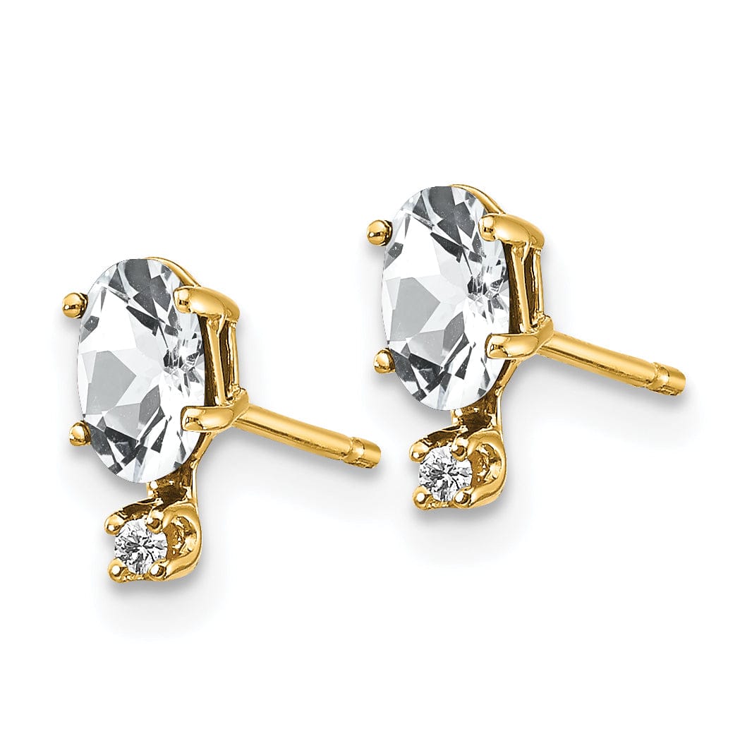 Lovely Rita's Earrings 14k Yellow Gold White Topaz Birthstone Earrings