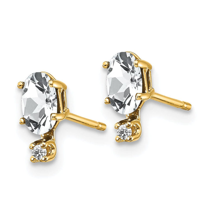 Lovely Rita's Earrings 14k Yellow Gold White Topaz Birthstone Earrings