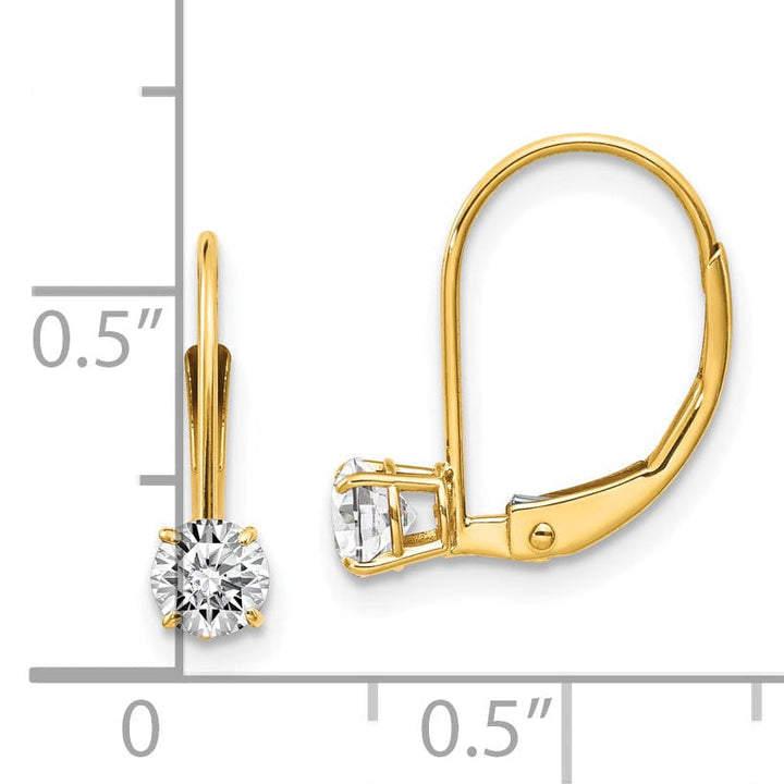 Lovely Rita's Earrings 14k Yellow Gold White Zirconia Birthstone Earrings