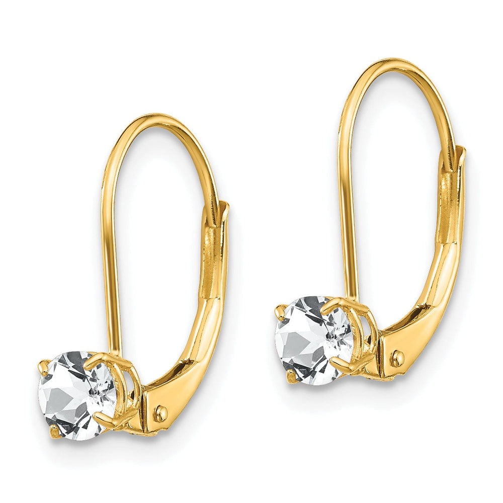 Lovely Rita's Earrings 14k Yellow Gold White Zirconia Birthstone Earrings