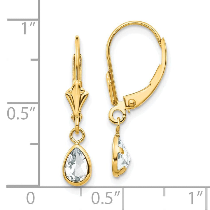 Lovely Rita's Earrings 14k Yellow Gold White Zirconia Birthstone Earrings