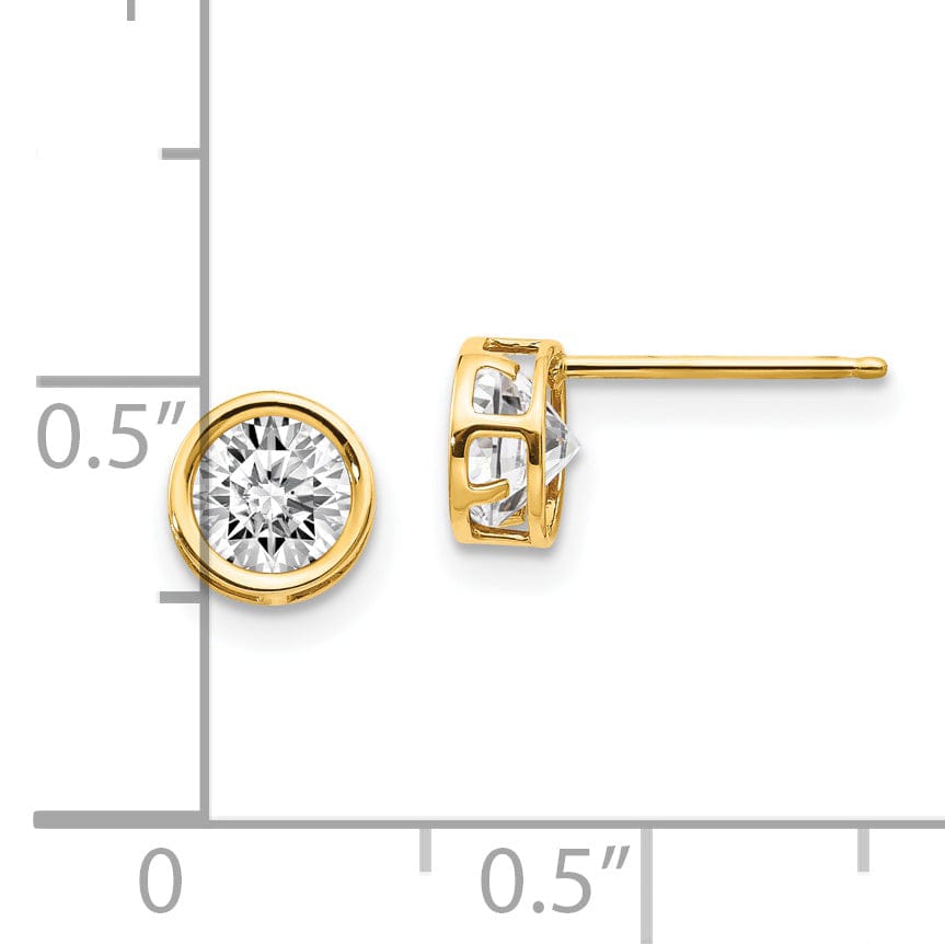 Lovely Rita's Earrings 14k Yellow Gold White Zirconia Birthstone Earrings