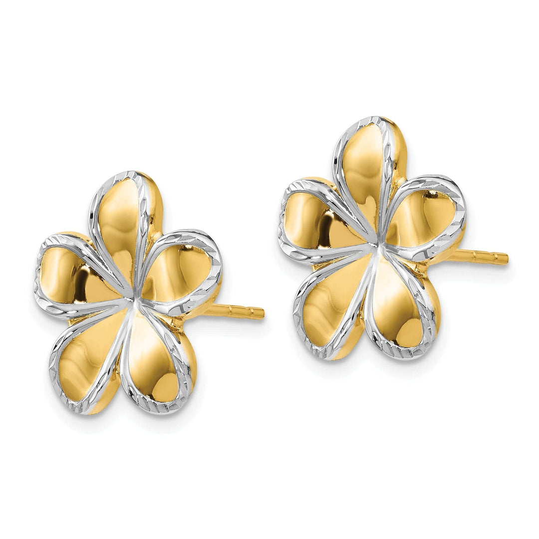 Lovely Rita's Earrings 14k Yellow Rhodium Flower Post Earrings