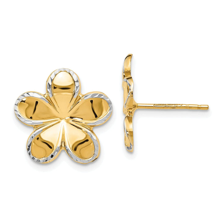 Lovely Rita's Earrings 14k Yellow Rhodium Flower Post Earrings