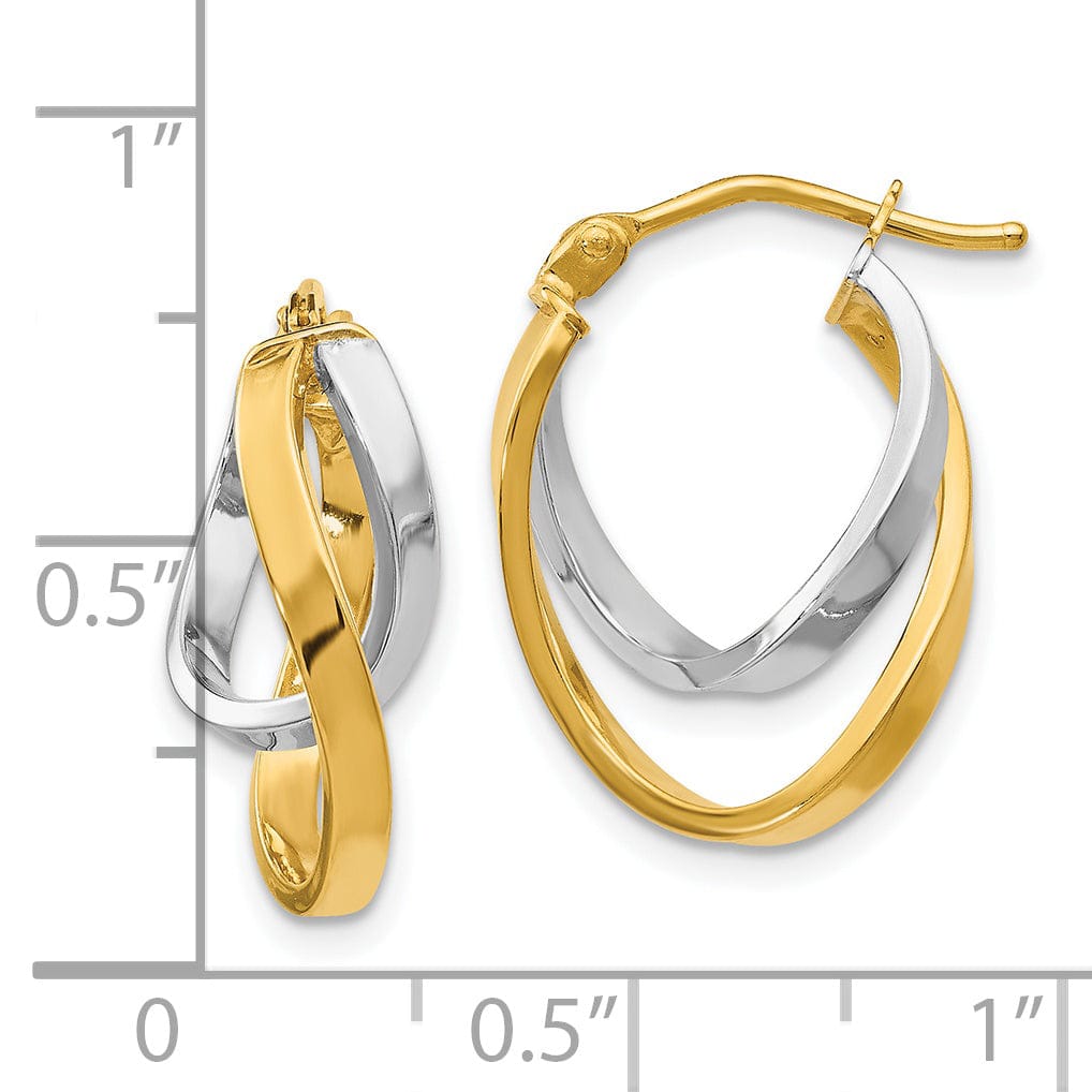 Lovely Rita's Earrings 14k Yellow Rhodium Hinged Hoop Earrings