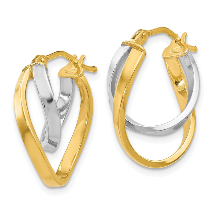 Lovely Rita's Earrings 14k Yellow Rhodium Hinged Hoop Earrings