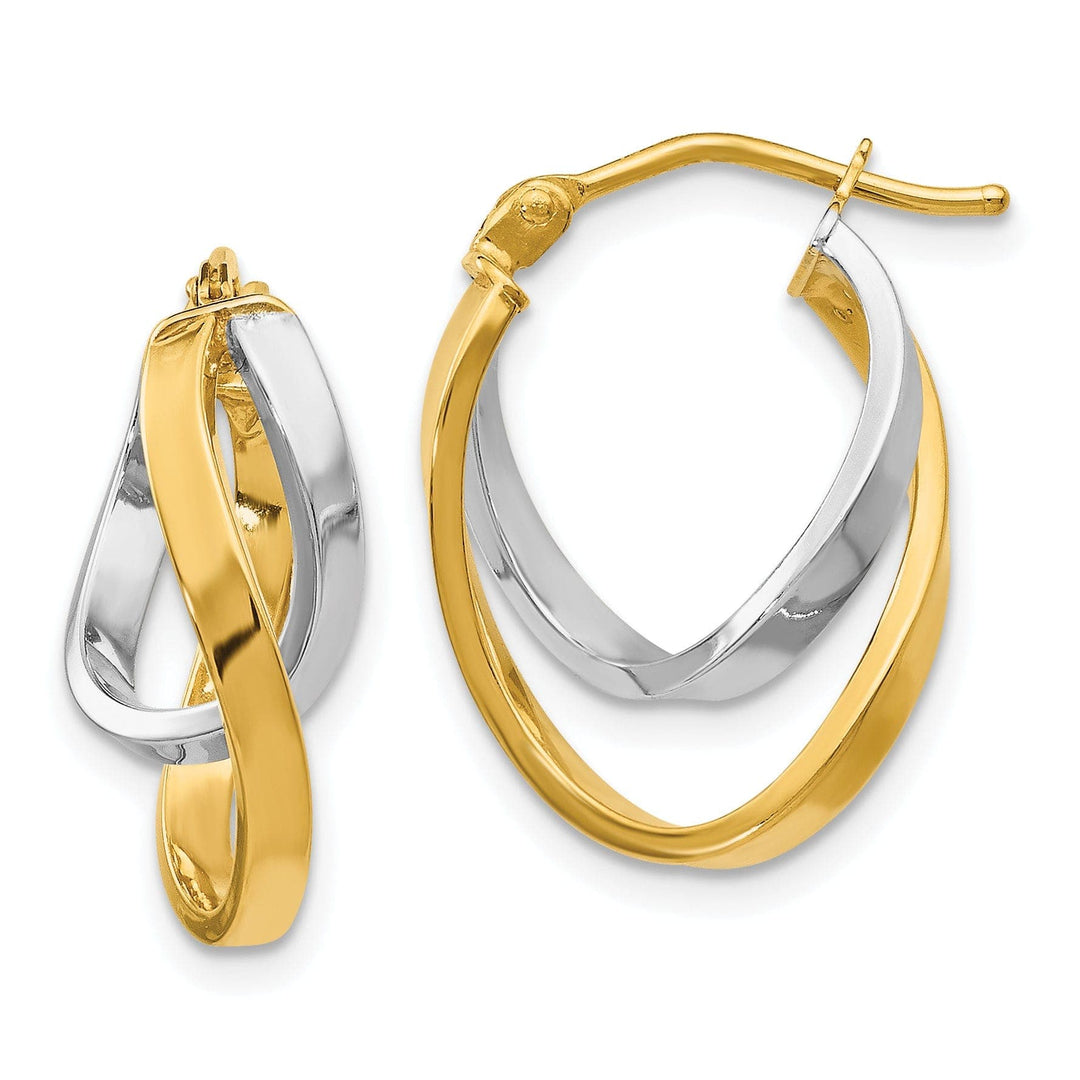 Lovely Rita's Earrings 14k Yellow Rhodium Hinged Hoop Earrings
