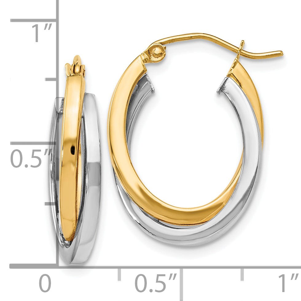 Lovely Rita's Earrings 14k Yellow Rhodium Hinged Hoop Earrings