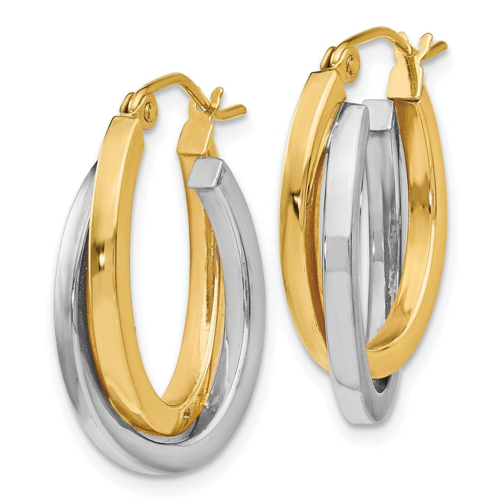 Lovely Rita's Earrings 14k Yellow Rhodium Hinged Hoop Earrings