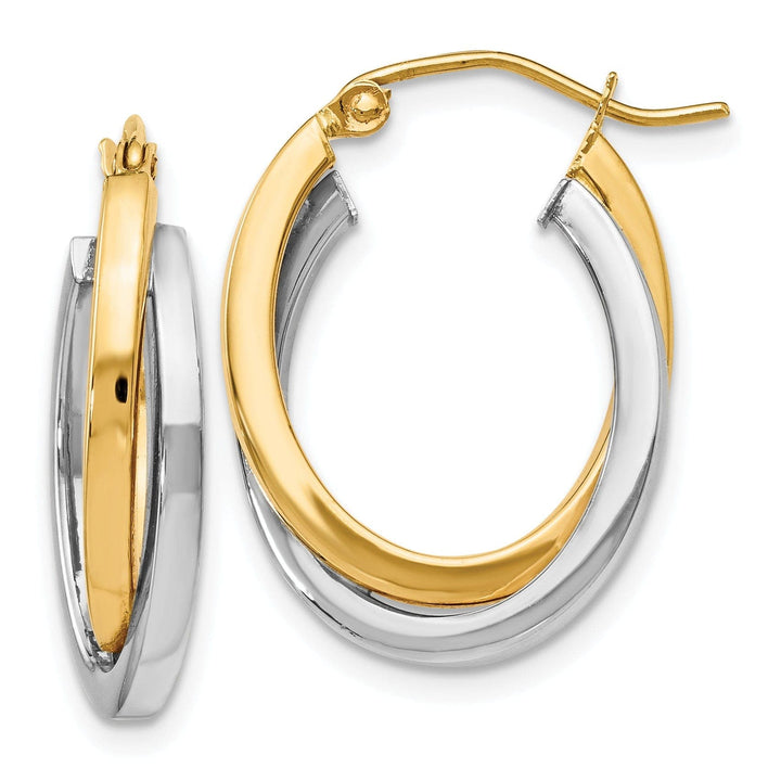 Lovely Rita's Earrings 14k Yellow Rhodium Hinged Hoop Earrings