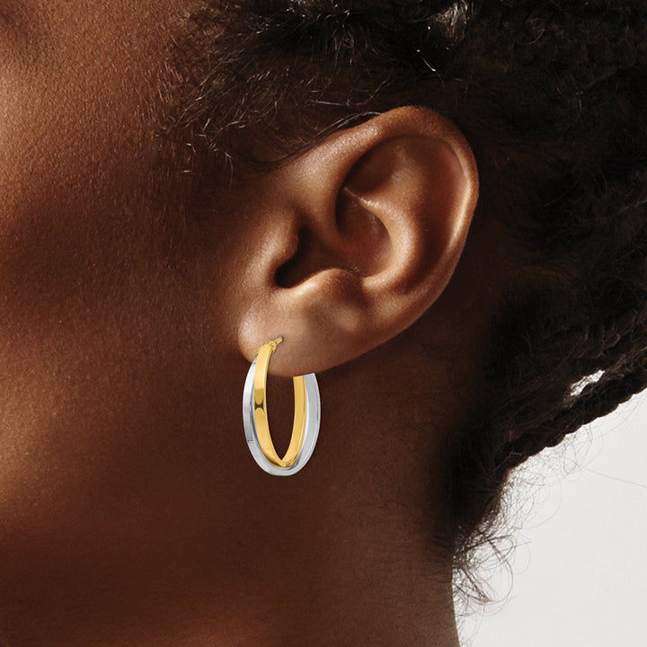 Lovely Rita's Earrings 14k Yellow Rhodium Hinged Hoop Earrings