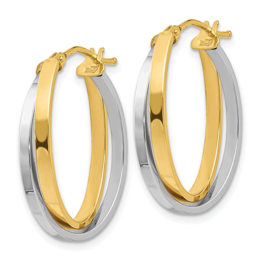 Lovely Rita's Earrings 14k Yellow Rhodium Hinged Hoop Earrings
