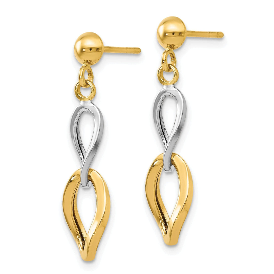Lovely Rita's Earrings 14k Yellow Rhodium Post Dangle Earrings