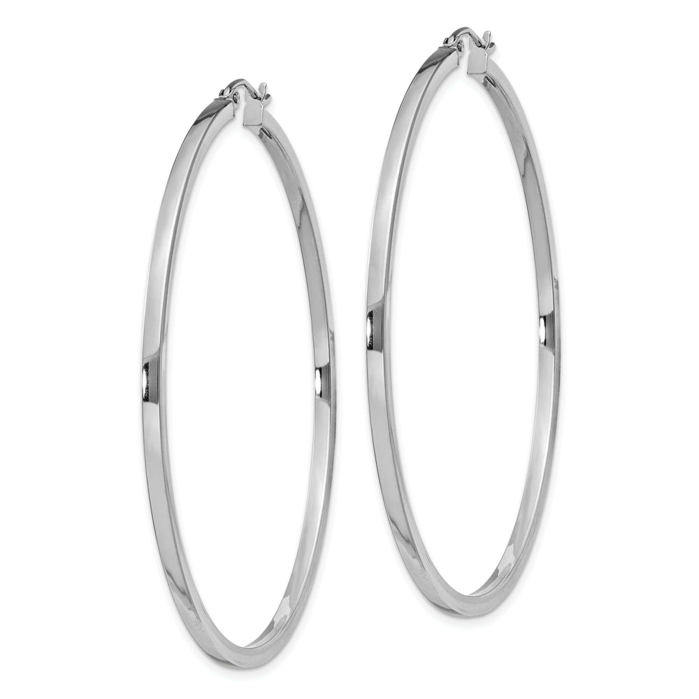 Lovely Rita's Earrings 925 Sterling Silver 2MM Square Tube Hoop Earrings
