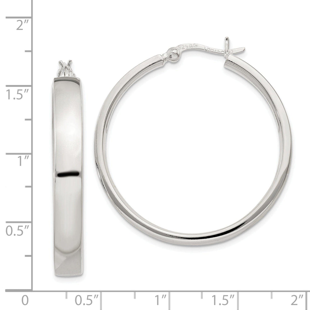 Lovely Rita's Earrings 925 Sterling Silver 5x31mm Hoop Earrings