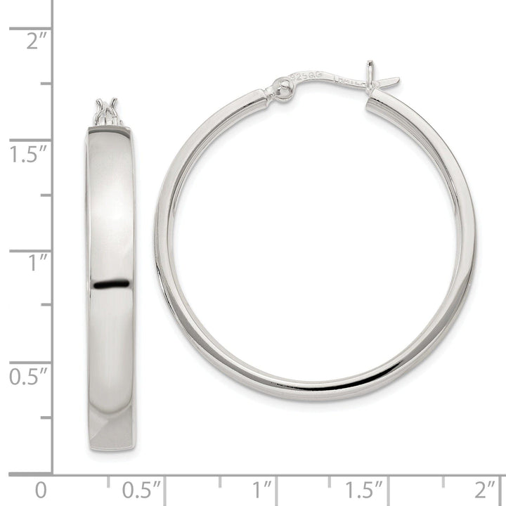 Lovely Rita's Earrings 925 Sterling Silver 5x31mm Hoop Earrings