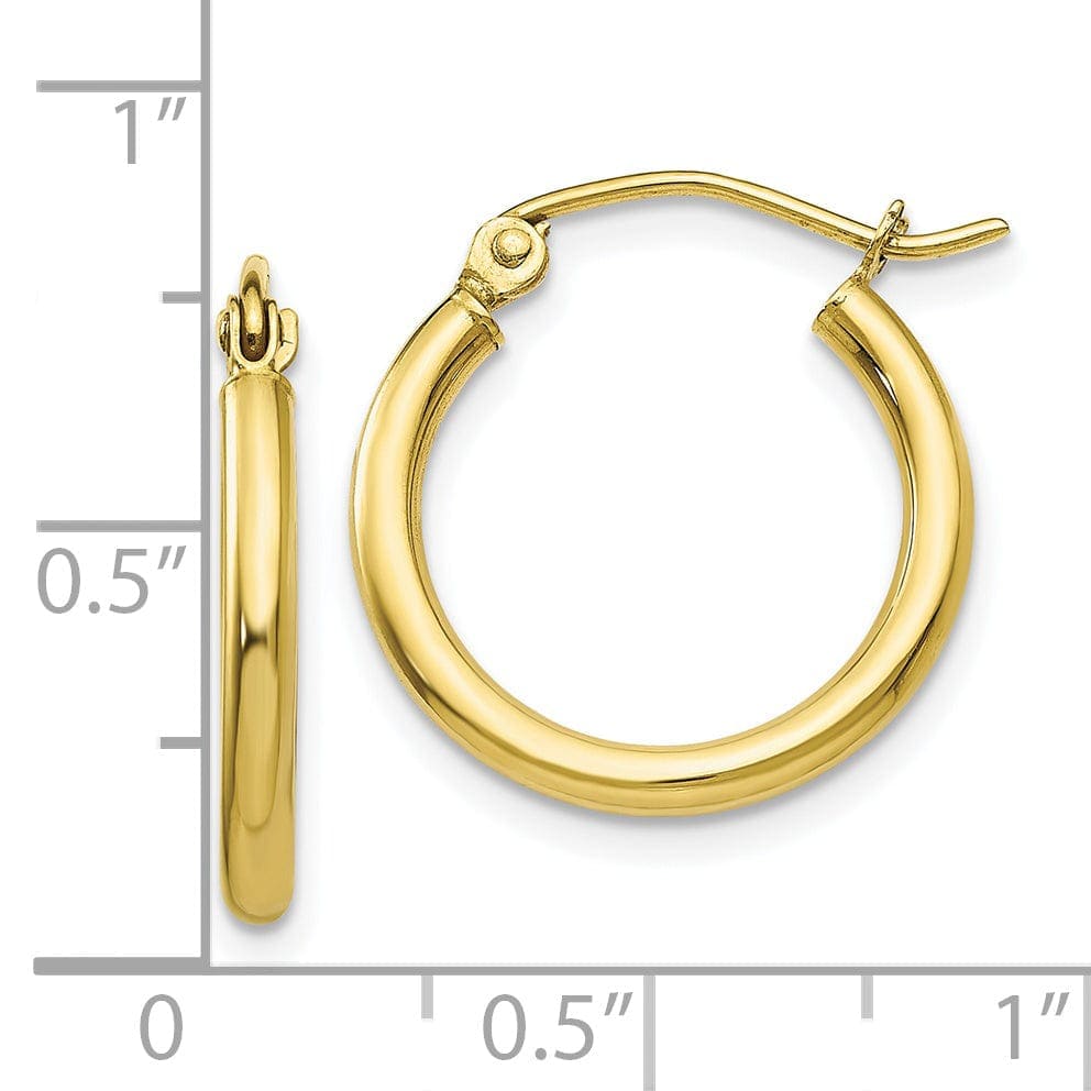 Lovely Rita's Earrings Gold Polished 2MM Round Classic Hoop Earrings