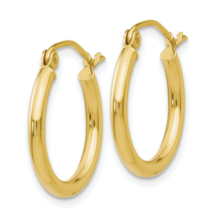 Lovely Rita's Earrings Gold Polished 2MM Round Classic Hoop Earrings
