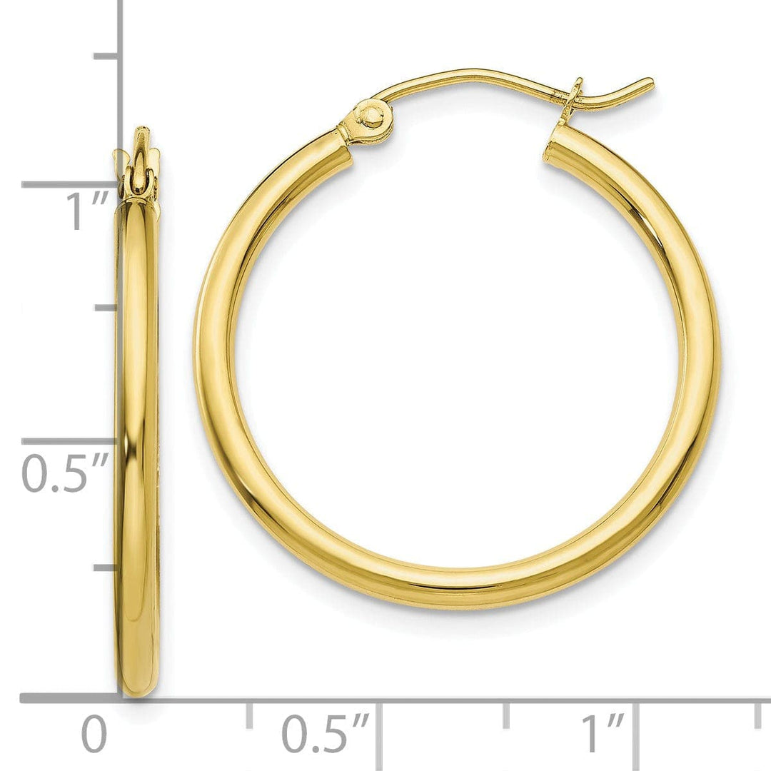 Lovely Rita's Earrings Gold Polished 2MM Round Classic Hoop Earrings