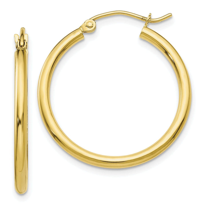 Lovely Rita's Earrings Gold Polished 2MM Round Classic Hoop Earrings