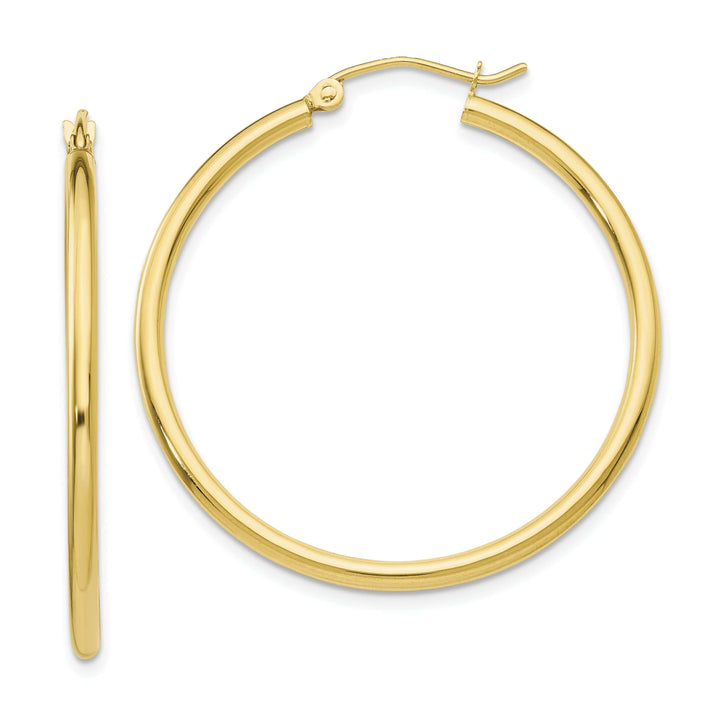 Lovely Rita's Earrings Gold Polished 2MM Round Classic Hoop Earrings