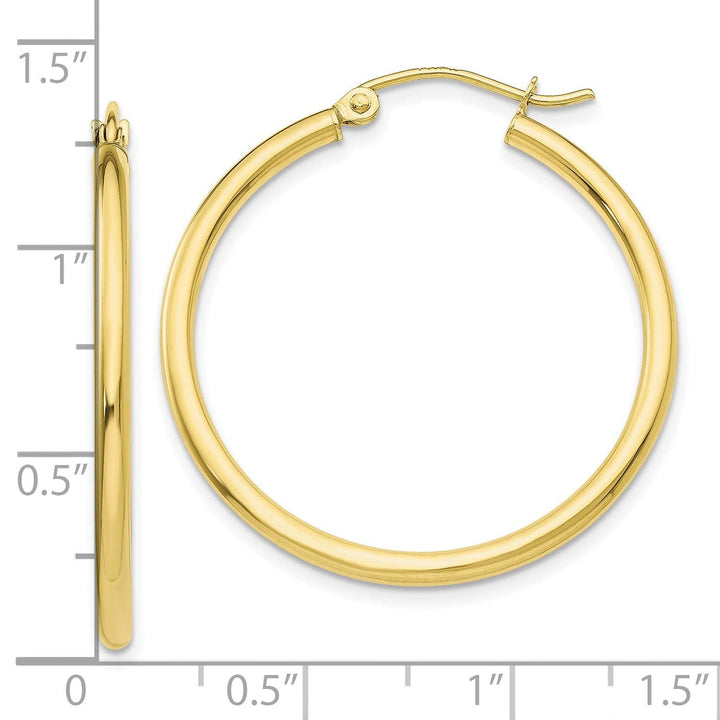 Lovely Rita's Earrings Gold Polished 2MM Round Classic Hoop Earrings
