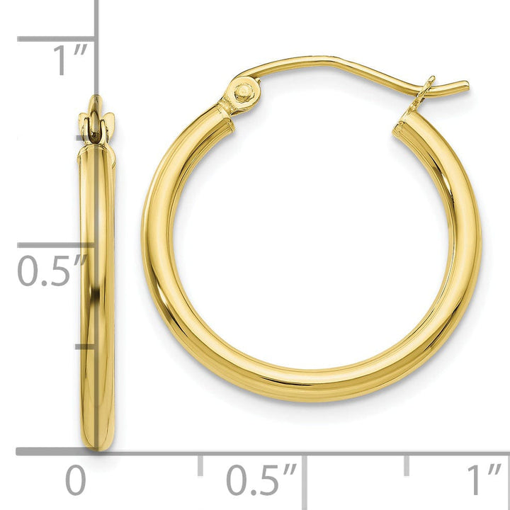 Lovely Rita's Earrings Gold Polished 2MM Round Classic Hoop Earrings