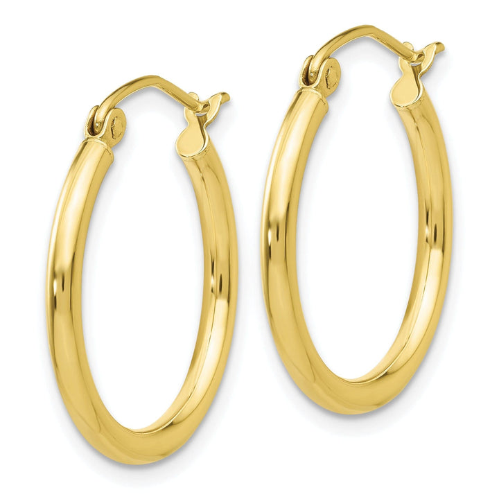 Lovely Rita's Earrings Gold Polished 2MM Round Classic Hoop Earrings