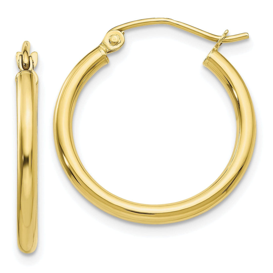 Lovely Rita's Earrings Gold Polished 2MM Round Classic Hoop Earrings