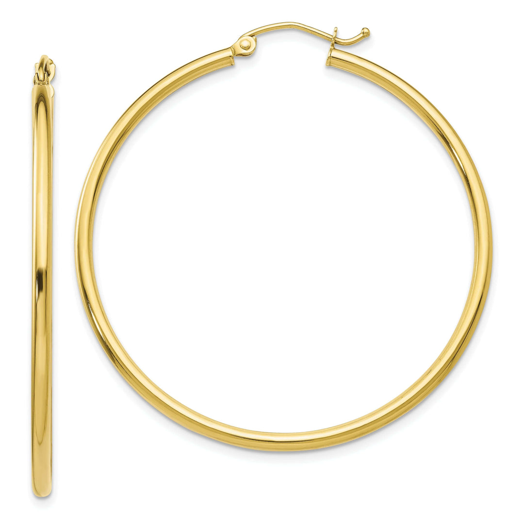 Lovely Rita's Earrings Gold Polished 2MM Round Classic Hoop Earrings