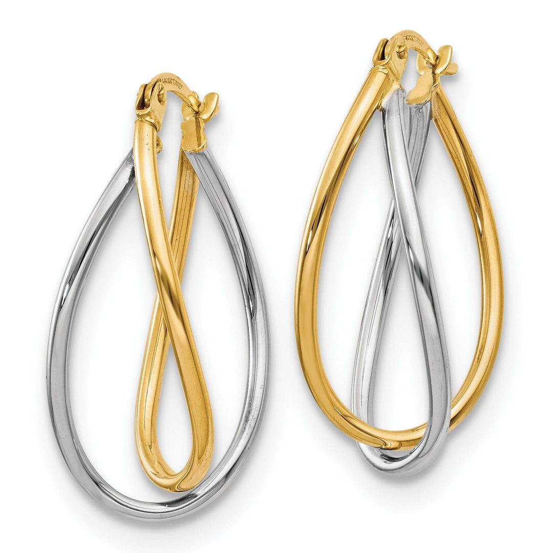 Lovely Rita's Earrings Leslie 14k Two Tone Gold Polished Fancy Earrings