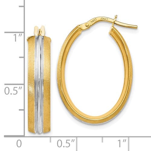 Lovely Rita's Earrings Leslie 14k Two Tone Gold Textured Hoop Earrings