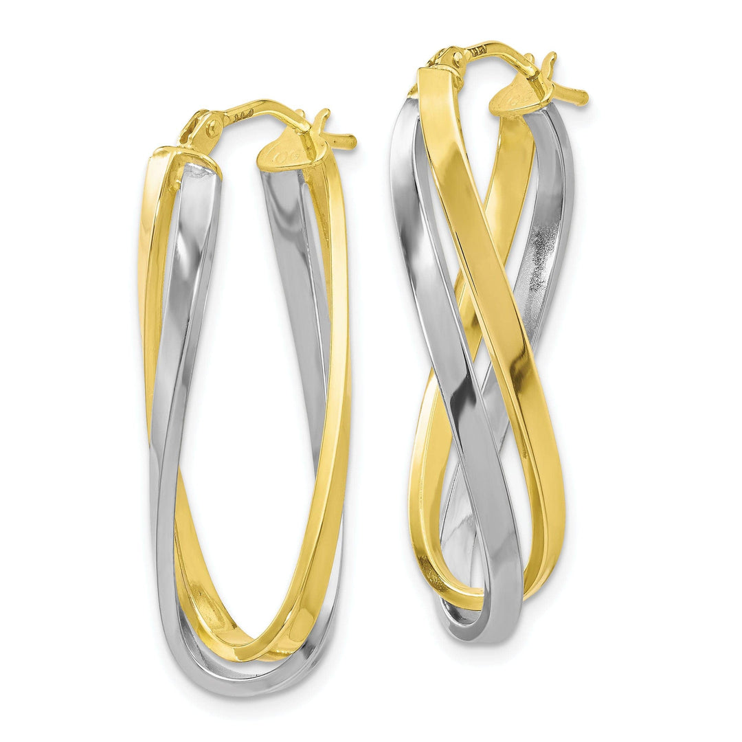 Lovely Rita's Earrings Leslies 10K Two Tone Gold Twisted Hoop Earrings