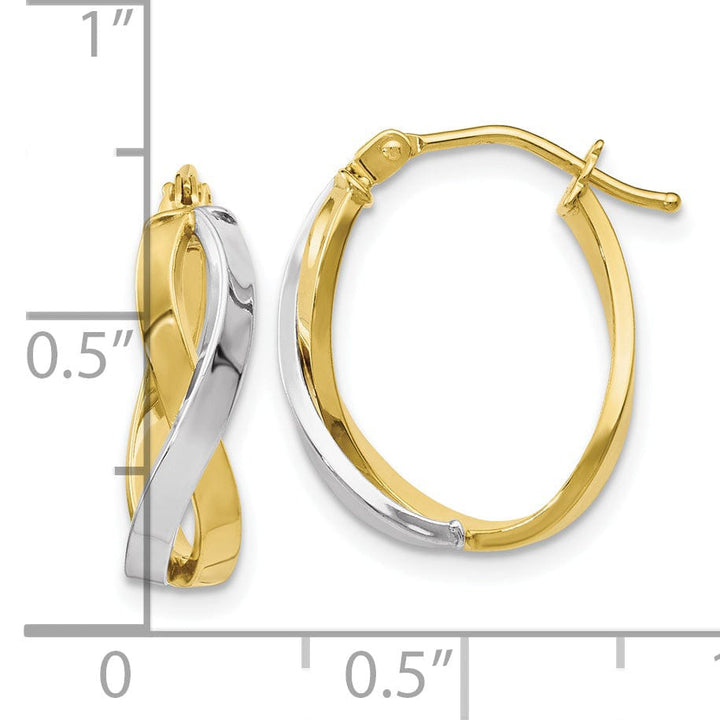 Lovely Rita's Earrings Leslies 10K Two Tone Gold Twisted Hoop Earrings